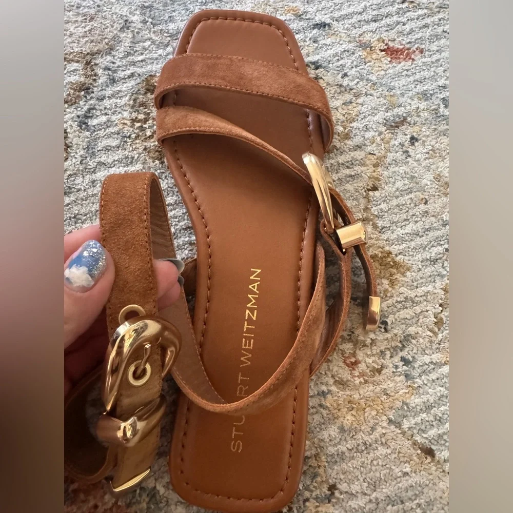 STUART WEITZMAN Maven Suede Flat Sandals FLATS Size 8B